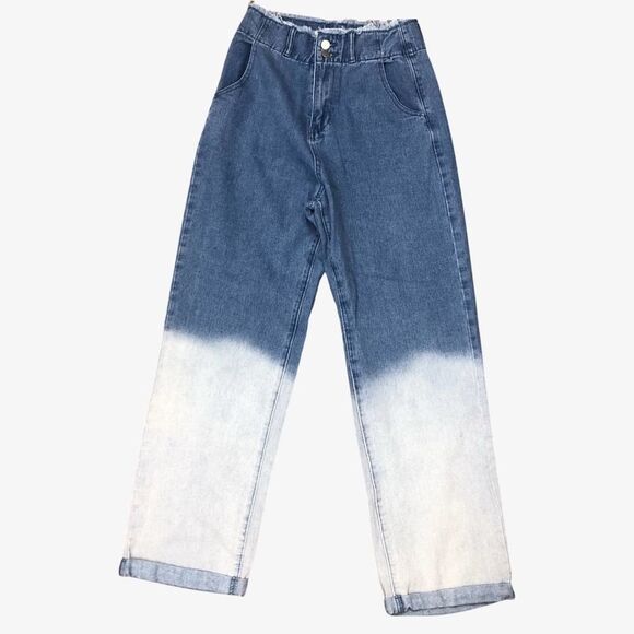 Dazy Ombré Jeans Large Cuffed Frayed Waistband - Picture 4 of 9